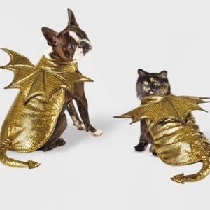 New!!!! Hyde & EEK! Boutique Halloween Gold Metallic Dragon Dog and Cat SMALL